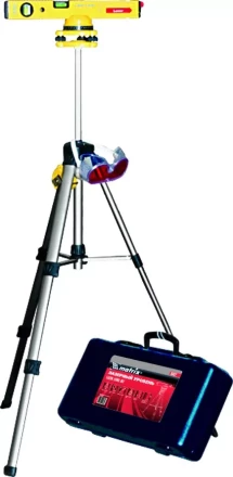 Уровень лазерный 400 мм 850 мм штатив 3 глазка (база 2 линзы очки) в пласт. боксе  MATRIX 35027 купить в Нягани