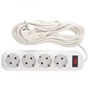 Удлинитель бытовой серия EF, с заземлением и выключателем, 5м, 4 роз., 10A Stern 95778 купить в Нягани