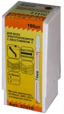 Пилка для электролобзика T111 C HCS 1шт/100 27010 купить в Нягани