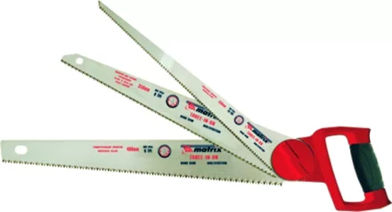 Ножовка по дереву &quot;три в одном&quot; 3 рабочих полотна  металлическая обрезиненная рукоятка MATRIX 23575 купить в Нягани