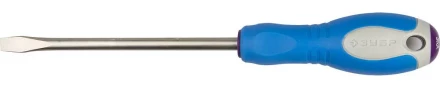 Отвертка ЗУБР, Cr-V сталь, трехкомпонентная рукоятка, цветовая индикация типа шлица, SL, 8,0x150мм 25251-8.0-150 купить в Нягани
