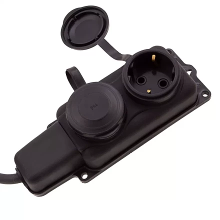 Удлинитель силовой 10 м, 16А, тип УХз16, КГ 3 x 1.5 мм, 2 розетки, Россия Сибртех 95881 купить в Нягани