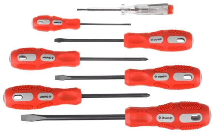 Набор отверток ЗУБР &quot;МАСТЕР&quot;, хром-ванадиевая сталь, эргономичная трехкомпонентная рукоятка, 7шт 25235-H7 купить в Нягани