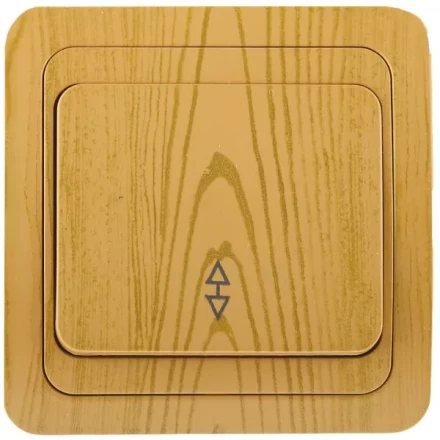 Выключатель СВЕТОЗАР &quot;ГАММА&quot; проходной, одноклавишный, цвет ольха, 10A/~250B SV-54137-A купить в Нягани