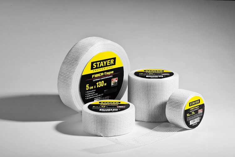 Серпянка самоклеящаяся FIBER-Tape, 5 см х 45м, STAYER Professional 1246-05-45 1246-05-45_z01 купить в Нягани