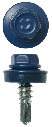 Саморезы ЗУБР &quot;ПРОФЕССИОНАЛ&quot; окраш., RAL 5005 синий насыщен., для крепл. кров. матер. к металл. констр., 5.5x19мм, 2500шт 4-300310-55-019-5005 купить в Нягани