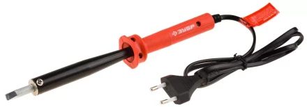 Электропаяльник ЗУБР &quot;МАСТЕР&quot; с пластиковой рукояткой и долговечным жалом, форма клин, 100Вт 55400-100_z01 купить в Нягани