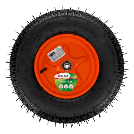 Колесо пневматическое усиленное, шина 8PR, 4.00-8 D400 мм, внутренний диаметр подшипника 12 мм, длина оси 90 мм Palisad купить в Нягани