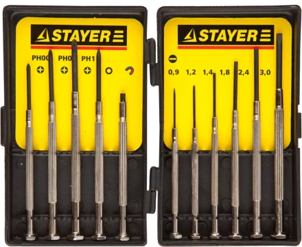 STAYER &quot;MASTER&quot;. Набор: Отвертки часовые для особо точных работ, с цельнометаллическими рукоятками 2560-H11_z01 купить в Нягани
