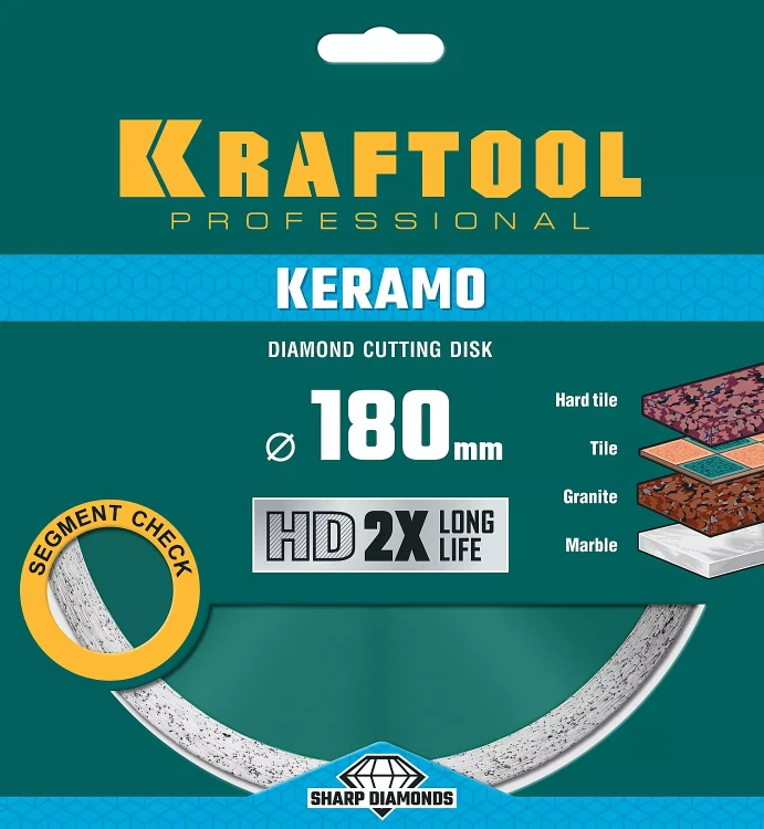 Диск алмазный отрезной для УШМ KERAMO 36684-180 купить в Нягани