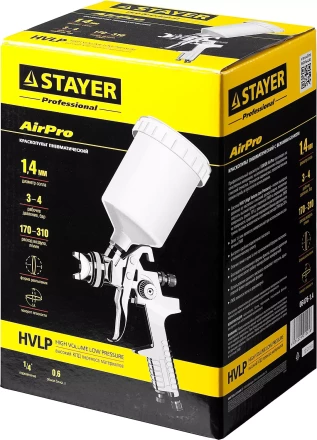 Краскопульт пневматический STAYER &quot;PROFESSIONAL&quot; AirPro, 1,4мм 06476-1.4 купить в Нягани