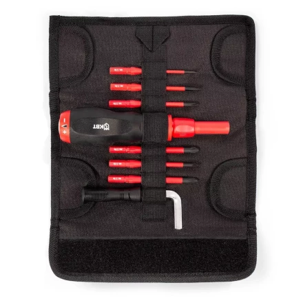 Диэлектрическая динамометрическая отвертка VDE КВТ НИО-3306 со сменными битами SLIM, 6 шт. (90952) купить в Нягани