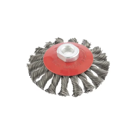 Щетка для УШМ 100 мм М14 &quot;тарелка&quot; крученая проволока 0,5 мм MATRIX 74609 купить в Нягани