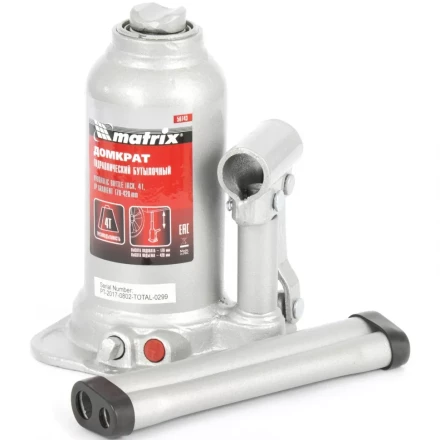 Домкрат гидравлический бутылочный телескопический 4 т подъем 170-420 мм MATRIX 50743 купить в Нягани