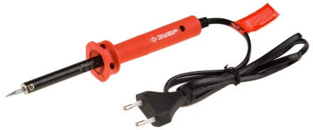 Электропаяльник ЗУБР &quot;МАСТЕР&quot; с пластиковой рукояткой и долговечным жалом, форма конус, 40Вт 55400-40_z01 купить в Нягани