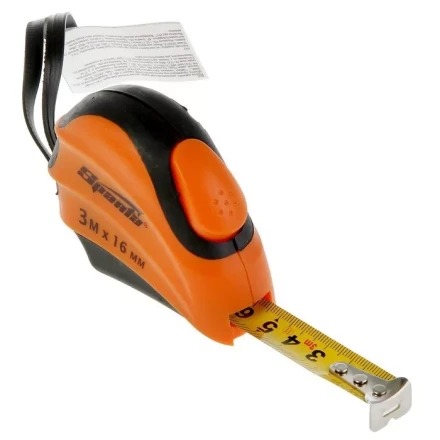 Рулетка 3 м х 16 мм SPARTA Automatic двухкомпонентный корпус автоматическая фиксация артикул 31330 купить в Нягани