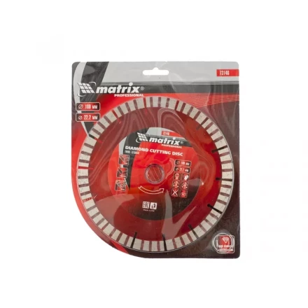 Диск алмазный отрезной Турбо-сегментный 180 х 22,2 мм сухая резка MATRIX Professional 73146 купить в Нягани