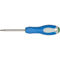 Отвертка ЗУБР, Cr-V сталь, трехкомпонентная рукоятка, цветовая индикация типа шлица, TORX №15, 75мм 25254-15-075