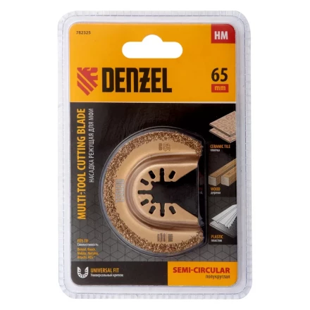 Насадка для МФИ режущая полукруг Denzel 782325, HM, по плитке, 63 мм купить в Нягани