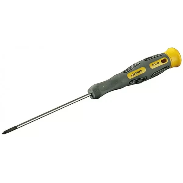 Отвертка STAYER "PROFESSIONAL" "MAX-GRIP" для точн работ, Cr-V, двухкомп рукоятка, магнит наконечник, PH №0x100мм 25826-0-100 G купить в Нягани