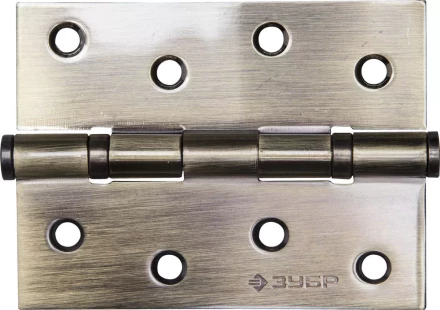 Петля универсальная ЗУБР &quot;ЭКСПЕРТ&quot;, 2 подшипника, цвет ст. латунь (AB), с крепежом, 100х75х2,5мм, 2 шт 37601-100-5 купить в Нягани