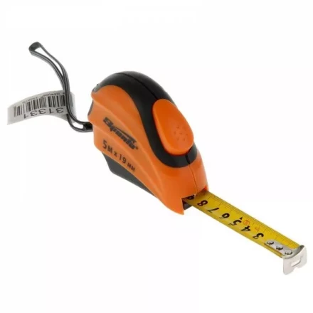 Рулетка 5 м х 19 мм SPARTA Automatic двухкомпонентный корпус автоматическая фиксация артикул 31331 купить в Нягани