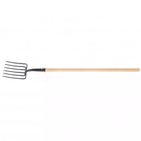 Вилы копальные шестирогие 195 х 220 мм удлиненная тулейка с черенком Россия 63805