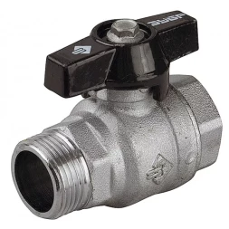 Кран шаровой ЗУБР полнопроходной "мама-папа", бабочка, хромиров латунь, 3/4" 4-51324-C-3/4