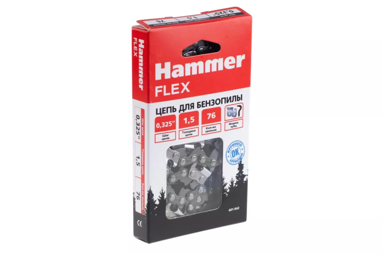 Цепь пильная HAMMER 0,325''-1,5мм-76зв купить в Нягани