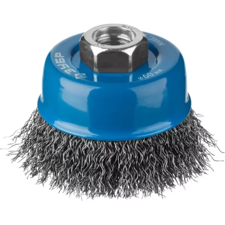 ЗУБР &quot;ПРОФЕССИОНАЛ&quot;. Щетка чашечная для УШМ, витая стальная проволока 0,3мм, 60ммхМ14 35261-060_z02 купить в Нягани