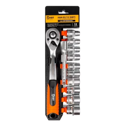 Набор автоинструмента КВТ НАИ-02/12 1/2&quot;, 12 предметов (78669) купить в Нягани