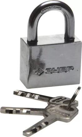 Замок ЗУБР "МАСТЕР" навесной, стальной корпус, закаленная дужка, 40мм 3710-40_z01 купить в Нягани
