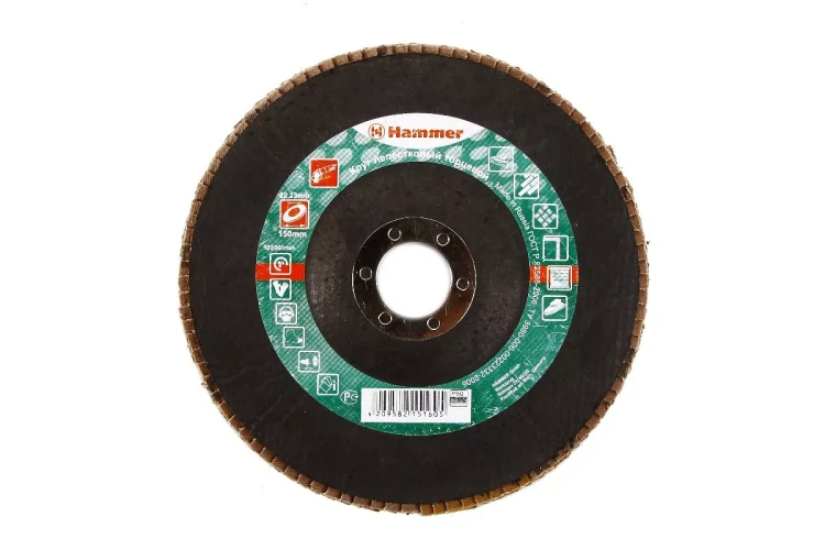 Круг Лепестковый Торцевой (КЛТ) HAMMER КЛТ 1 Ф150х22 Р60 213-011 купить в Нягани