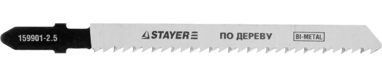 Полотна STAYER "PROFI", T101BF, для эл/лобзика, Bi-Metall, по твердому дереву, EU-хвост., шаг 2,5мм, 75мм, 2шт 159901-2.5_z01 купить в Нягани