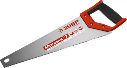 Ножовка универсальная (пила) ЗУБР МОЛНИЯ-7 400 мм, 7 TPI, закалка, рез вдоль и поперек волокон, для средних заготовок, фанеры, ДСП, МДФ 1537-40_z01 купить в Нягани