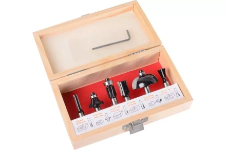 Набор фрез по дереву Вихрь 6шт (хвостовик 8мм), кейс 73/10/6/20 купить в Нягани