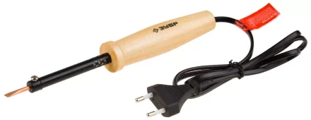 Электропаяльник ЗУБР &quot;МАСТЕР&quot; с деревянной рукояткой и долговечным жалом, форма клин, 40Вт 55405-40_z01 купить в Нягани