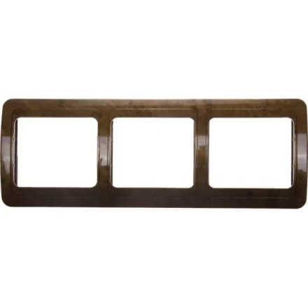 Панель СВЕТОЗАР &quot;ГАММА&quot; накладная, горизонтальная, цвет орех, 3 гнезда SV-54148-N купить в Нягани