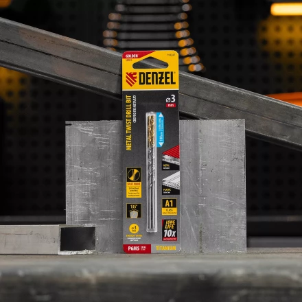 Сверло спиральное по металлу 3 х 100 мм, Р6М5, Golden Tip, удлиненное, 2шт. Denzel 718247 купить в Нягани