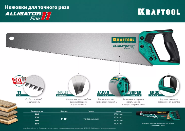 Ножовка для точного реза Alligator Fine 11 15203-45 купить в Нягани