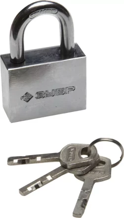 Замок ЗУБР &quot;МАСТЕР&quot; навесной, стальной корпус, закаленная дужка, 50мм 3710-50_z01 купить в Нягани