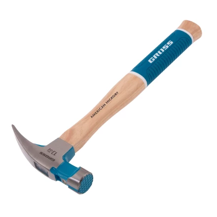 Молоток-гвоздодер GROSS 10413, 380 г, угол 75, магнит, обрезиненная рукоятка American Hickory купить в Нягани