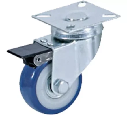 Колесо аппаратное поворотное SCvb 25 50 мм с тормозом (синяя резина) 1027149 купить в Нягани