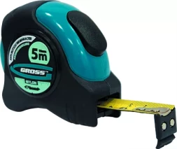 Рулетка "Schlagfest" 5 м x 19 мм магн. обрез зацеп двухст. шкала нейлон покр. автоматич GROSS 31112