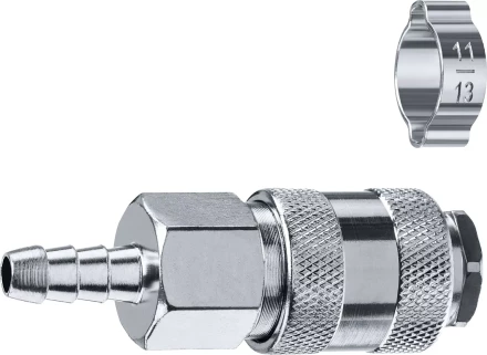 ЗУБР штуцер елочка, 8 мм - рапид муфта, переходник с обжимным хомутом, Профессионал (64917-08) купить в Нягани