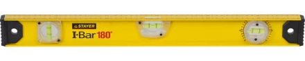 Уровень STAYER &quot;MASTER&quot; &quot;I-Bar&quot; РЕЛЬС двутавровый, 3 противоударных ампулы (1 поворотная на 360 град), линейка, 60см 3470-060_z01 купить в Нягани