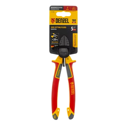 Бокорезы, диэлектрические рукоятки Denzel 17789, до 1000 В, трехкомпонентные рукоятки, 180 мм купить в Нягани