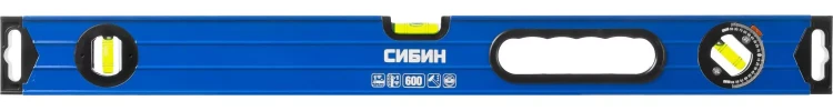 Уровень СИБИН коробчатый усиленный, утолщенный профиль, 2 фрезерованные поверхности, 3 противоударных ампулы (1 поворотная на 360 град), с ручками, 6 34609-060 купить в Нягани