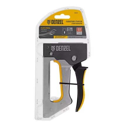 Степлер металлический, скобы в комплекте, 2К рукоятка, тип 53, 6-10 мм Denzel 40222 купить в Нягани