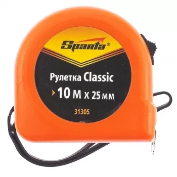 Рулетка Classic, 10 м х 25 мм, пластиковый корпус  SPARTA 31305 купить в Нягани